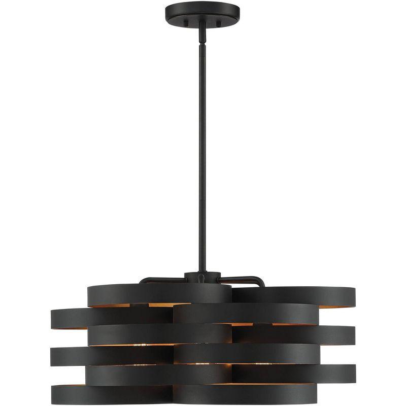 Possini Euro Design Zia Black Gold Chandelier 25 1/2" Wide Modern 6-Light Fixture for Dining Room House Foyer Kitchen Island Entryway Bedroom Home