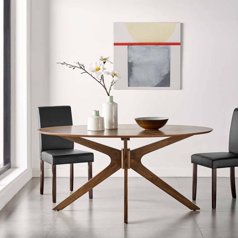 Walnut Oval Mid-Century Modern Dining Table for Eight