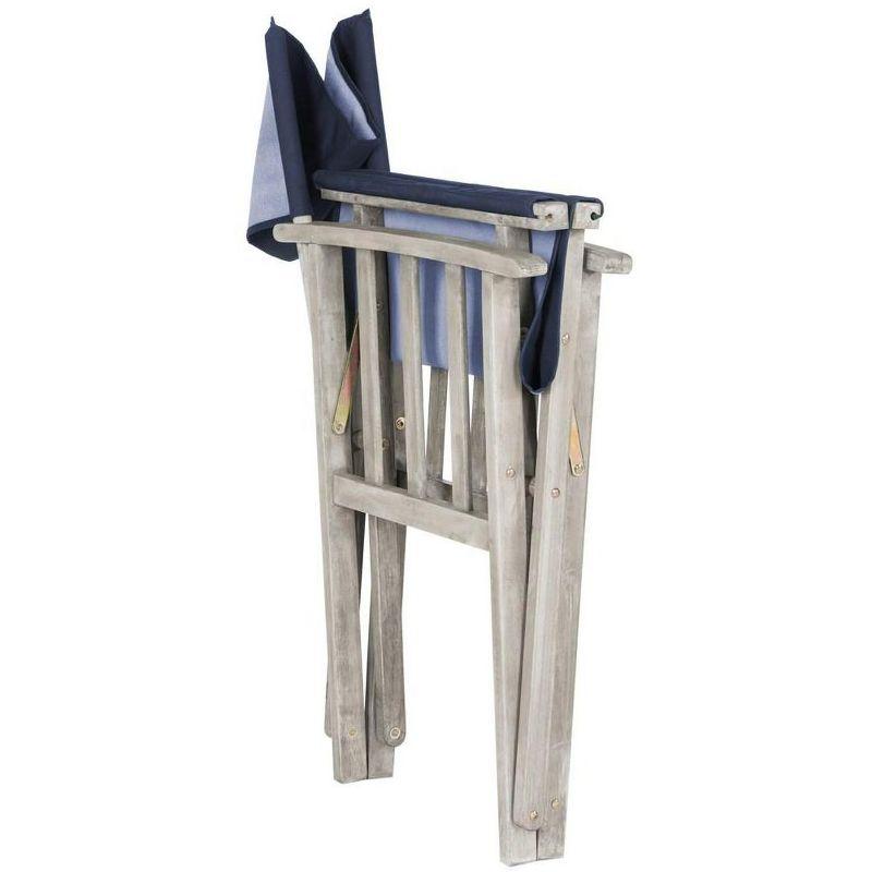 Laguna Director Chair Indoor/Outdoor (Set Of 2) - PAT7004 - Grey/Navy - Safavieh