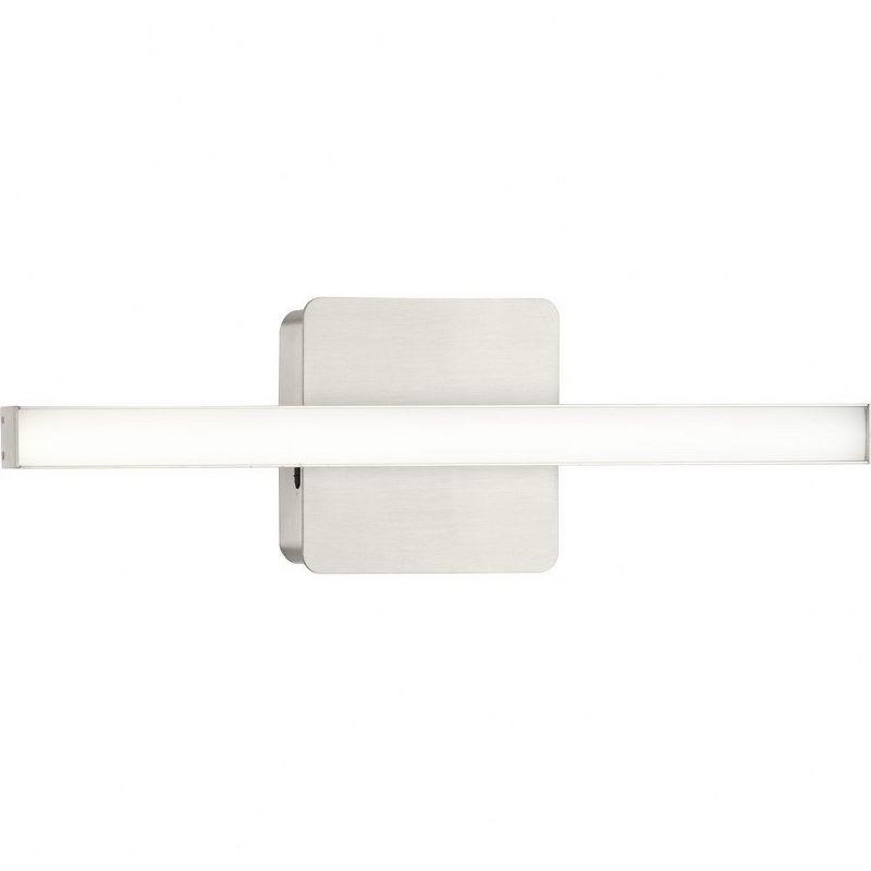 Progress Lighting Phase 4 1-Light LED Linear Vanity Light, Brushed Nickel, Rectangular Acrylic Shade