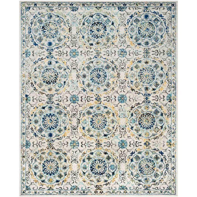 Evoke EVK252 Power Loomed Area Rug - Ivory/Blue - 8'x10' - Safavieh.