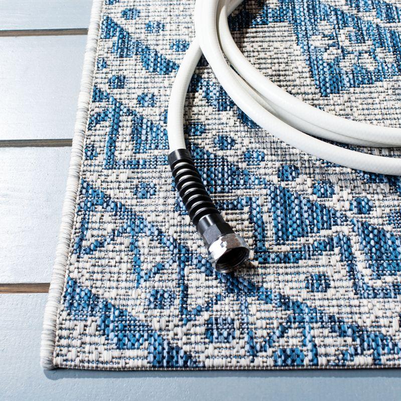 Courtyard CY8734 Power Loomed Indoor and Outdoor Area Rug - Light Grey/Blue - 8'x11' - Safavieh