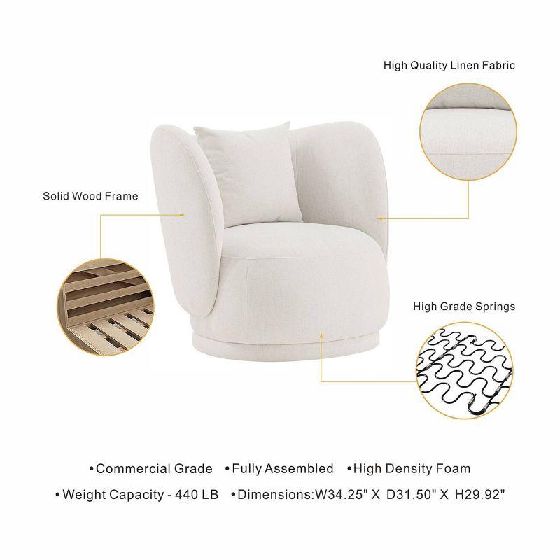 Siri Contemporary Linen Upholstered Accent Chair with Pillows - Manhattan Comfort