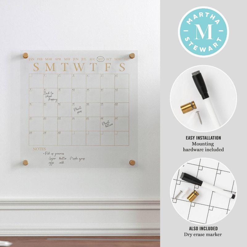 Thomas Martha Stewart Acrylic Wall Calendar with Dry Erase Marker and Mounting Hardware