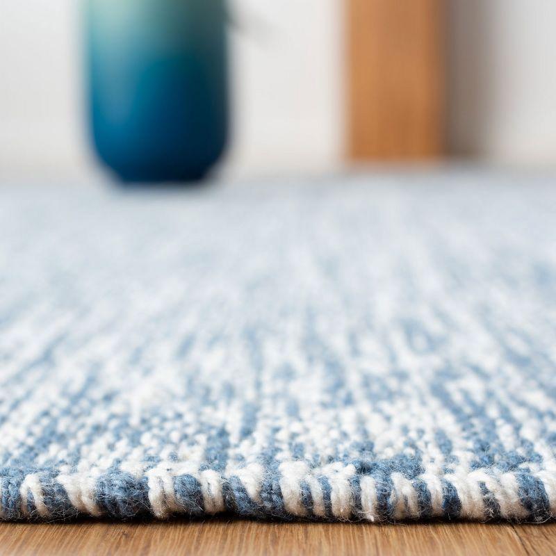 Coastal Charm Blue Flat-Woven Cotton & Wool 3' x 5' Area Rug