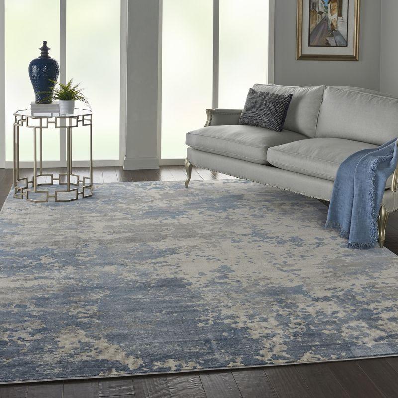 Nourison Rustic Textures Modern Brushstrokes Indoor Area Rug Grey/Blue 9'3" x 12'9"