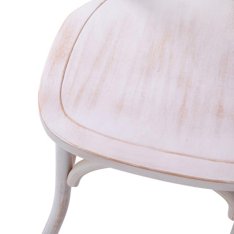 Merrick Lane X-Back Bistro Style Wooden High Back Dining Chair in Lime Wash