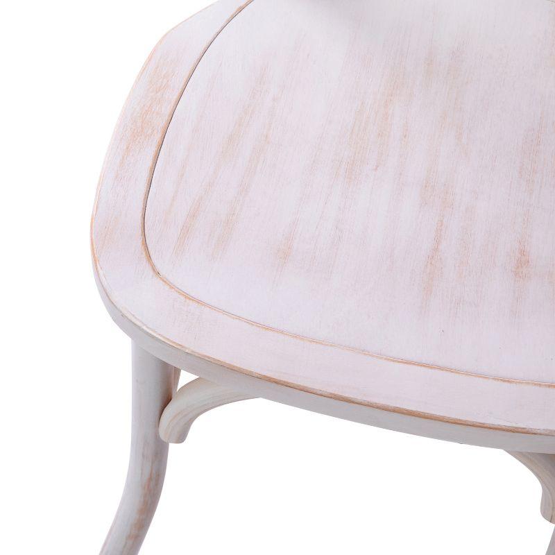 Lime Wash High Back Cross X Wood Dining Chair