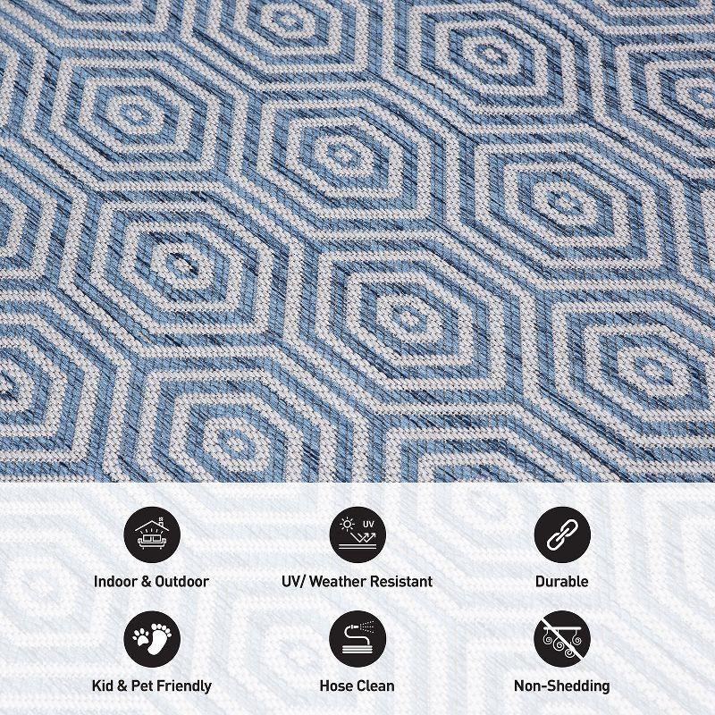 World Rug Gallery Modern Geometric Textured Flat Weave Indoor/Outdoor Area Rug