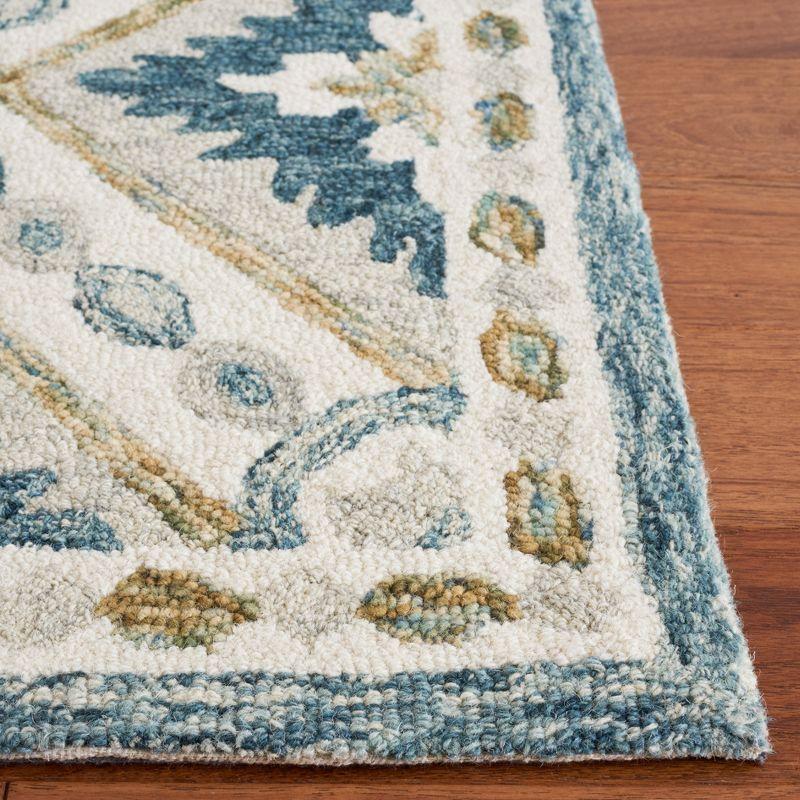 Hand Tufted Blue Wool Moroccan 4' x 6' Area Rug