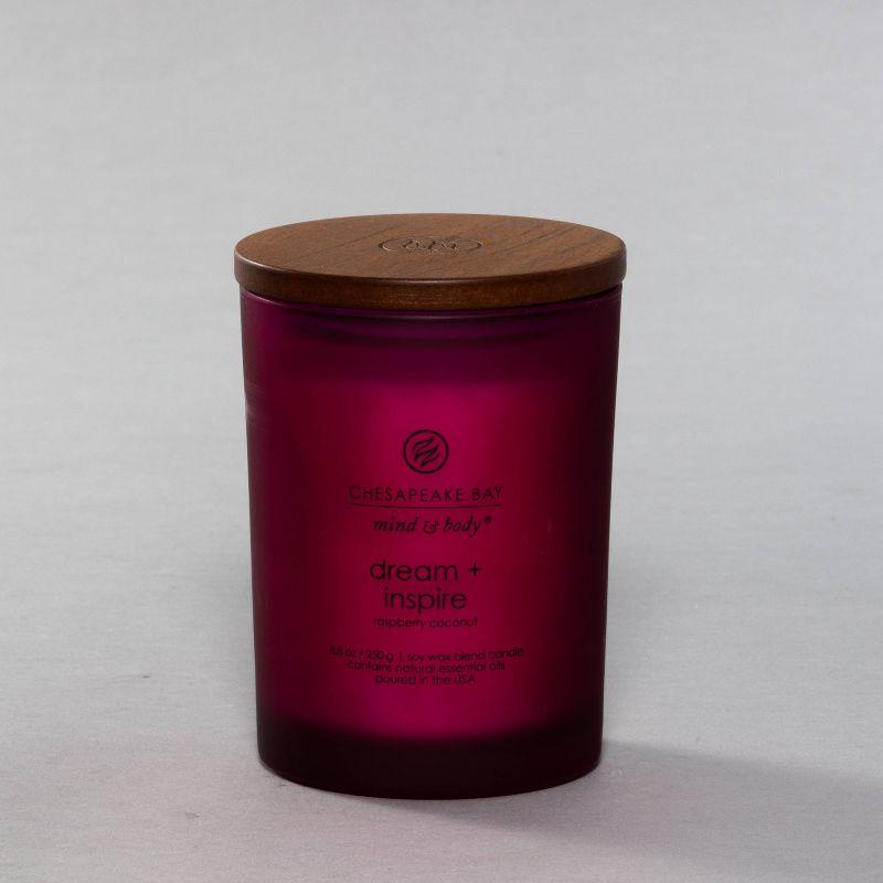 Raspberry Coconut Soy Wax Scented Jar Candle with Wood Lid