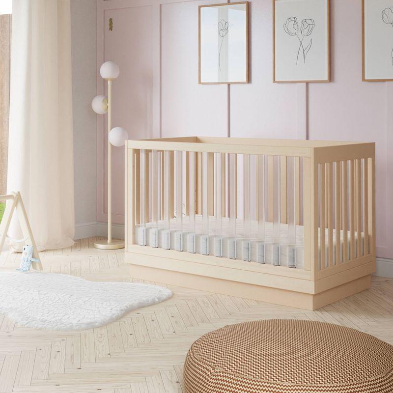 Washed Natural Pine and Acrylic 3-in-1 Convertible Crib