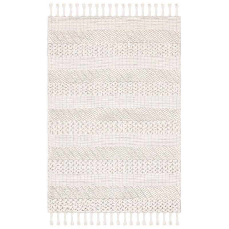 Ivory Handmade Wool Tufted 6' x 9' Area Rug