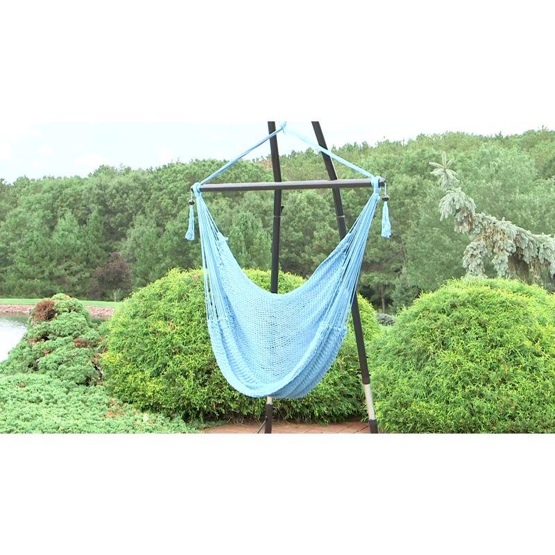 Sunnydaze Caribbean Style Extra Large Hanging Rope Hammock Chair Swing for Backyard and Patio - Mocha