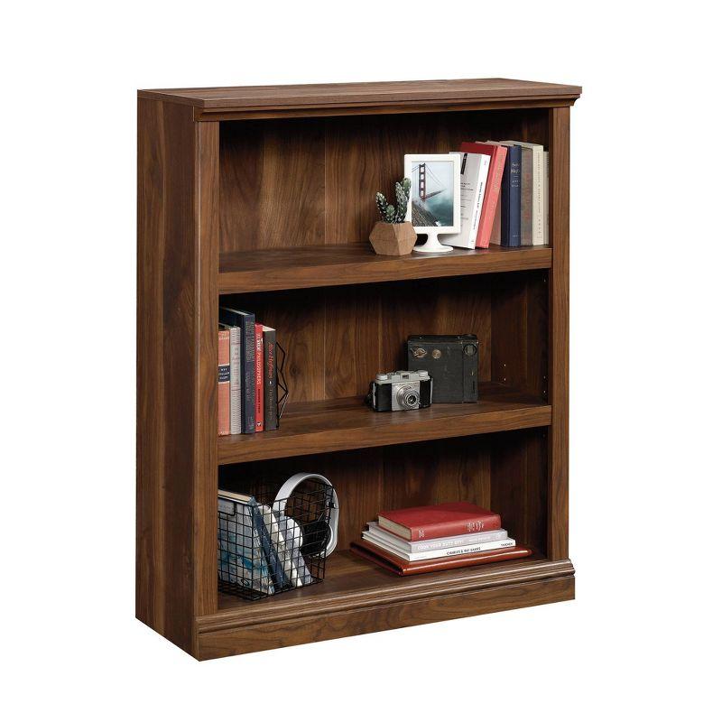 44" 3 Shelf Bookcase Walnut - Sauder: Mid-Century Modern, MDF, Metal Hardware
