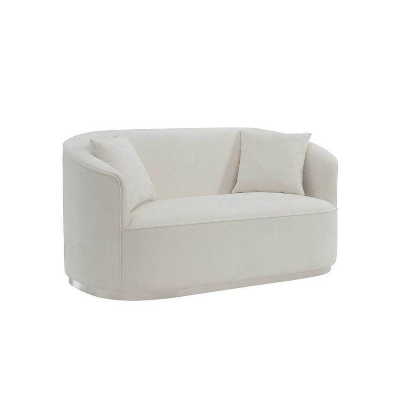 Acme Furniture 64" Odette Sofa Beige Chenille : Classic Loveseat, 2 Pillows, No Assembly Required