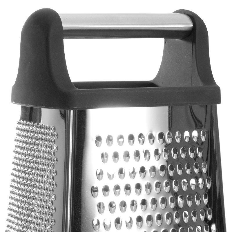 Stainless Steel 4-Sided Box Grater with Handle