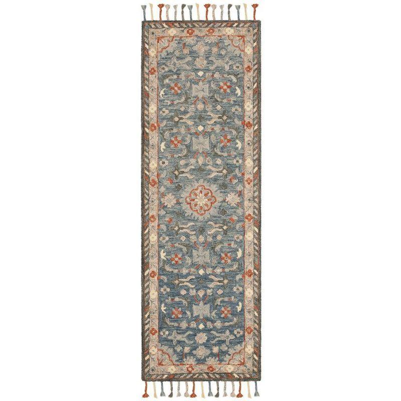 Aspen APN123 Hand Tufted Area Rug - Blue/Rust - 2'3"x5' - Safavieh..