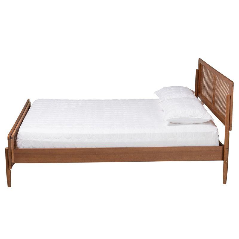 Baxton Studio Gardwin Mid-Century Modern Ash Walnut Finished Wood Platform Bed