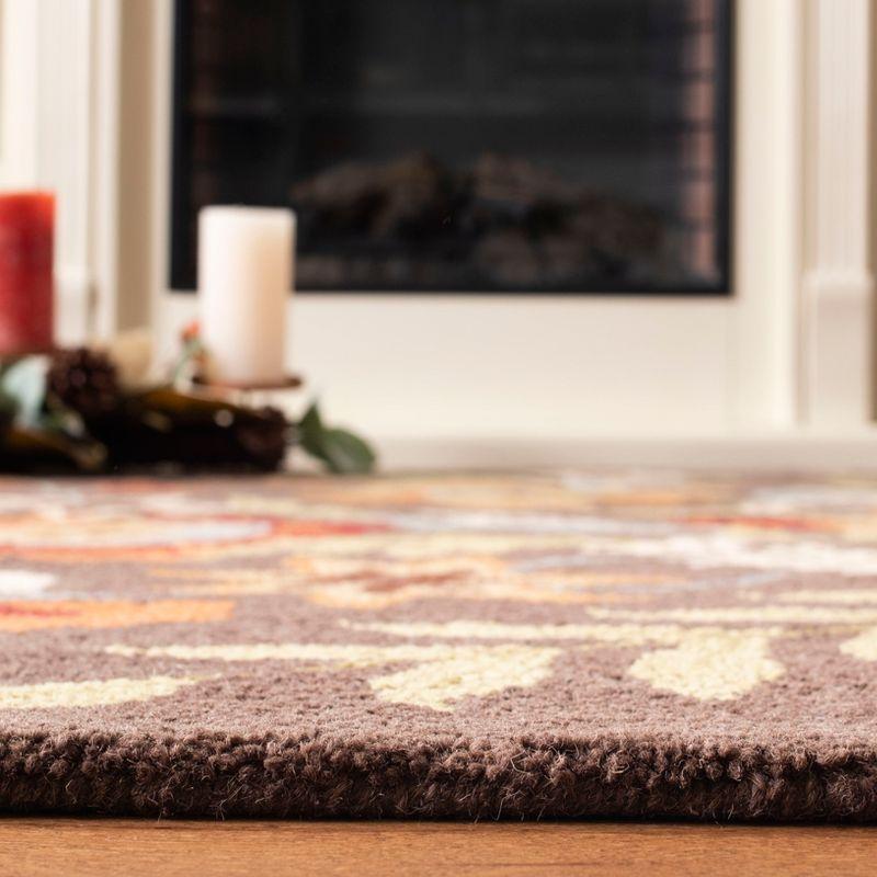 Handmade Tufted Brown Wool 4' x 6' Reversible Area Rug