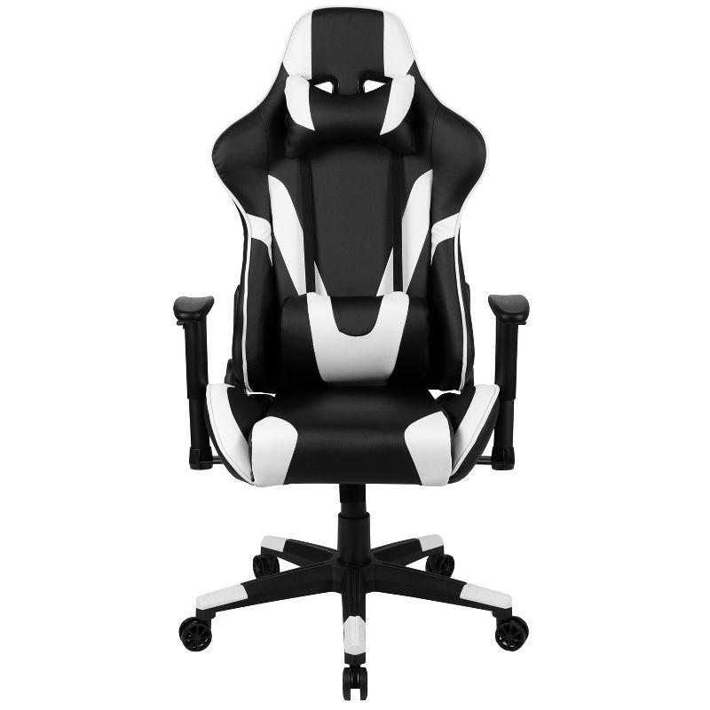 Flash Furniture X20 Gaming Chair Racing Office Ergonomic Computer PC Adjustable Swivel Chair with Fully Reclining Back in Black LeatherSoft