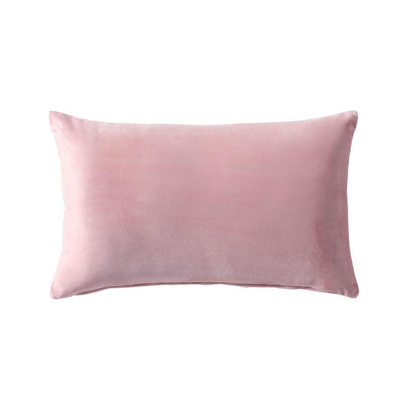 Mauve and White Embroidered Cotton Decorative Pillow