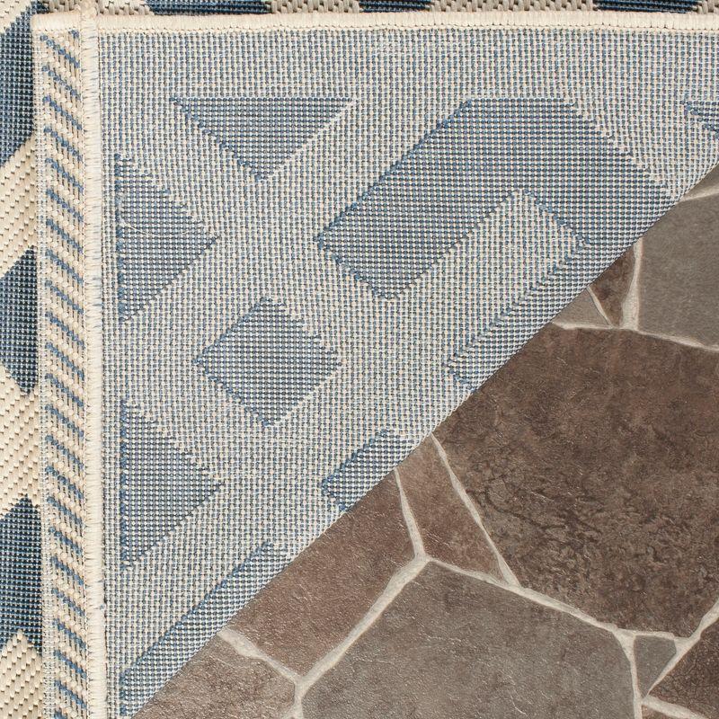 Blue/Bone Synthetic Flat Woven Reversible Runner Rug, 2'3" x 12'