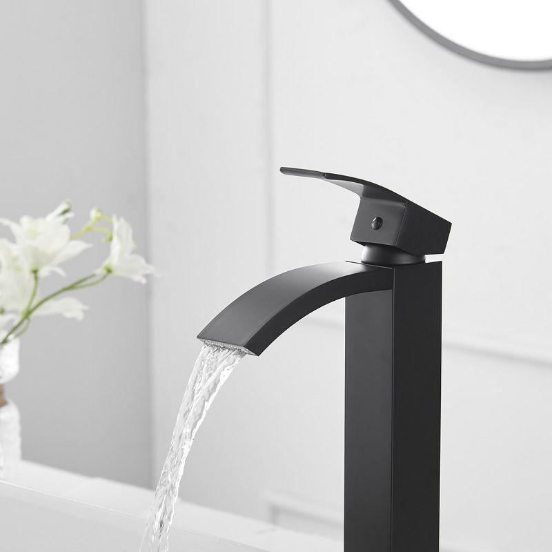 BWE Waterfall Single Hole Single Handle Bath Vessel Sink Faucet With Pop Up Drain Without Overflow