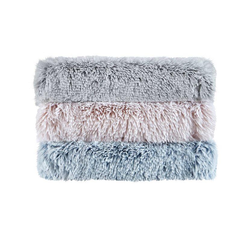 50"x60" Maddie Shaggy Faux Fur Throw Blanket Gray - Intelligent Design
