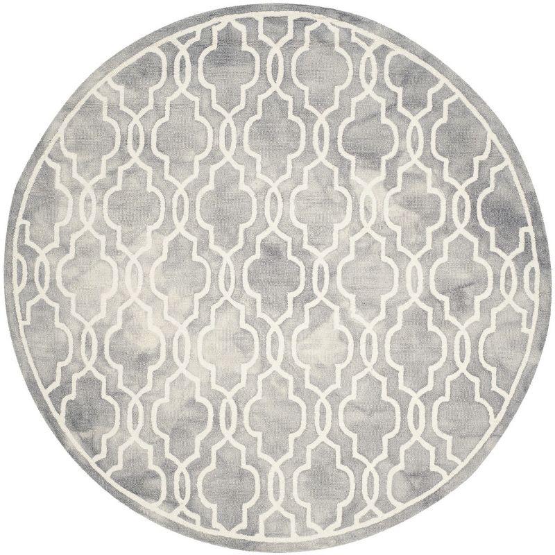 Dip Dye DDY539 Hand Tufted Indoor Area Rug - Grey/Ivory - 7' Round - Safavieh