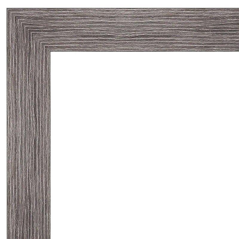 31" x 25" Pinstripe Narrow Framed Bathroom Vanity Wall Mirror Gray - Amanti Art: Beveled, Polystyrene Frame, Wall Mount