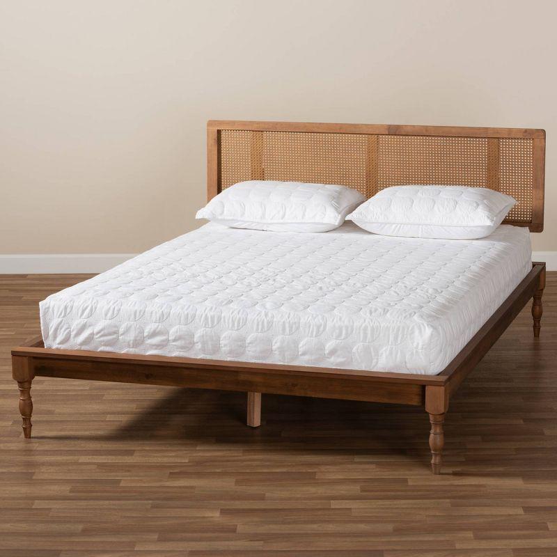 Full Romy Wood Platform Bed Ash Walnut - Baxton Studio: Rubberwood & MDF Frame, No Box Spring Needed