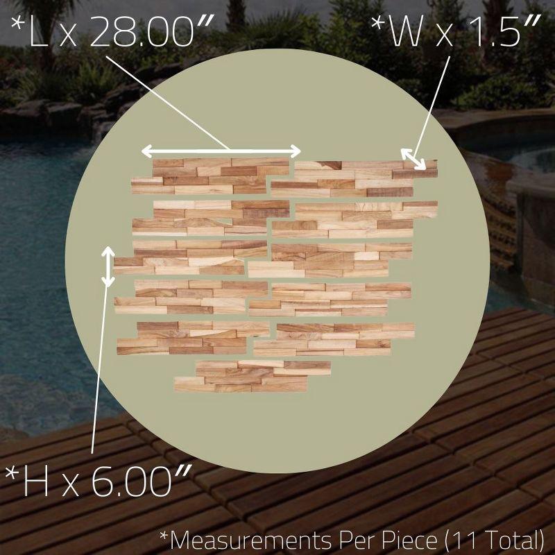 Nordic Teak  (13 sq ft)  Rustic 3D Wall Panels - Brown/Beige