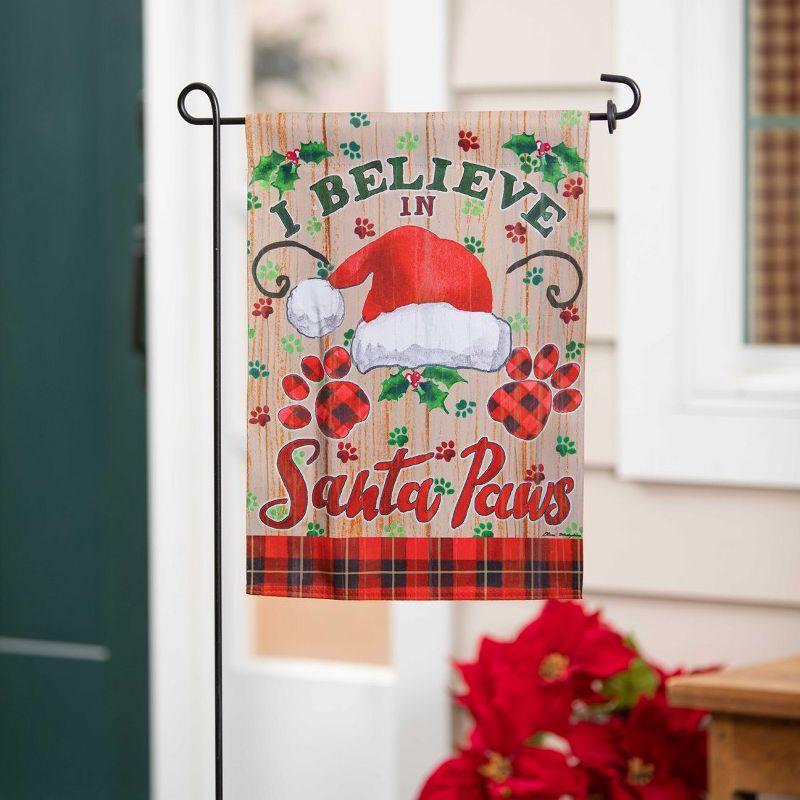 Santa Paws Suede Double Sided Christmas Garden Flag