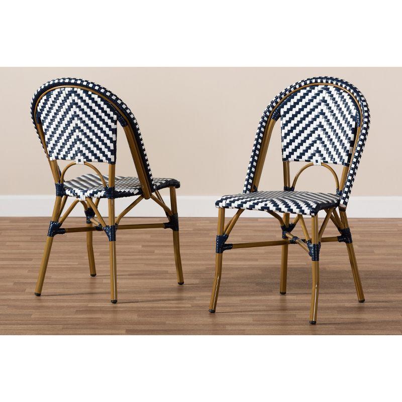 Set of 2 Celie Indoor and Outdoor Stackable Bistro Dining Chairs - Baxton Studio