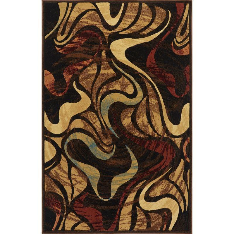 Catalina Black and Brown Abstract Area Rug