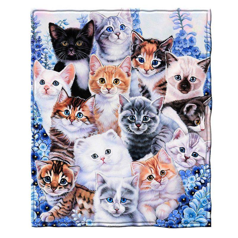 Collage Kitten 50" x 60" Fleece Throw Blanket