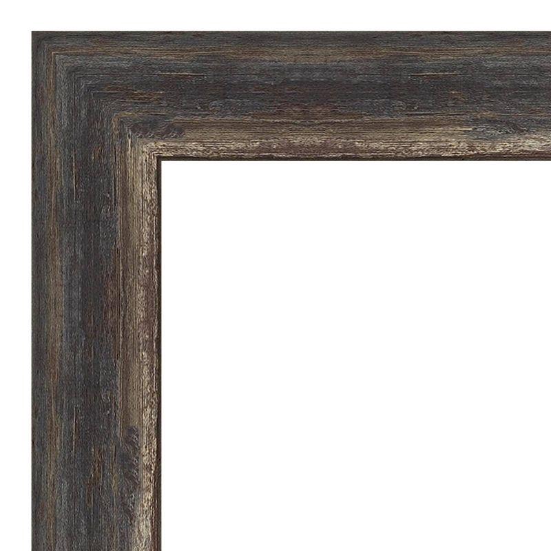 22" x 28" Bark Rustic Framed Bathroom Vanity Wall Mirror Charcoal - Amanti Art: Beveled, Polystyrene Frame, Wall Mounted