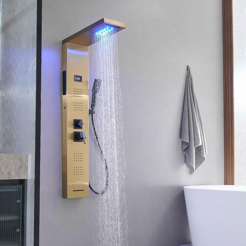 BWE 4-Jet Rainfall Shower Tower Shower Panel System with Rain Waterfall Shower Head and Shower Wand