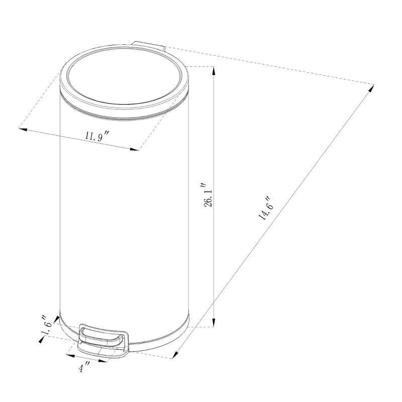 30L Silver Stainless Steel Pedal Trash Can