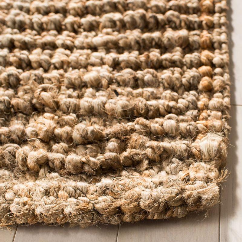 Natural Square Handwoven Wool and Cotton Area Rug