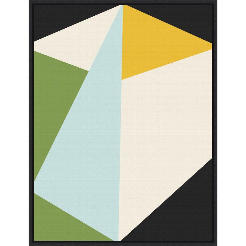 Modern Abstract Geometric Canvas Print with Black Frame