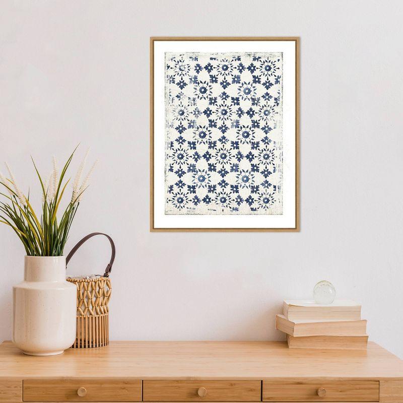 18" x 24" Navy Geo III by Aimee Wilson Framed Canvas Wall Art - Amanti Art: Vintage-Inspired, Hand-Stretched, Sawtooth Back Mount