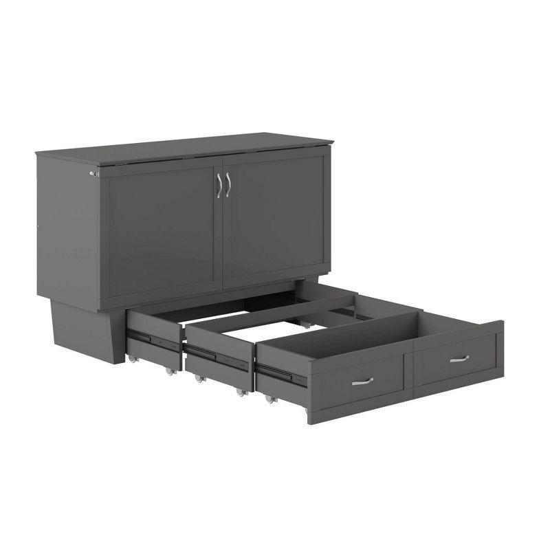 Queen Monroe Murphy Bed Chest with Memory Foam Mattress - AFI: USB Turbo Charger