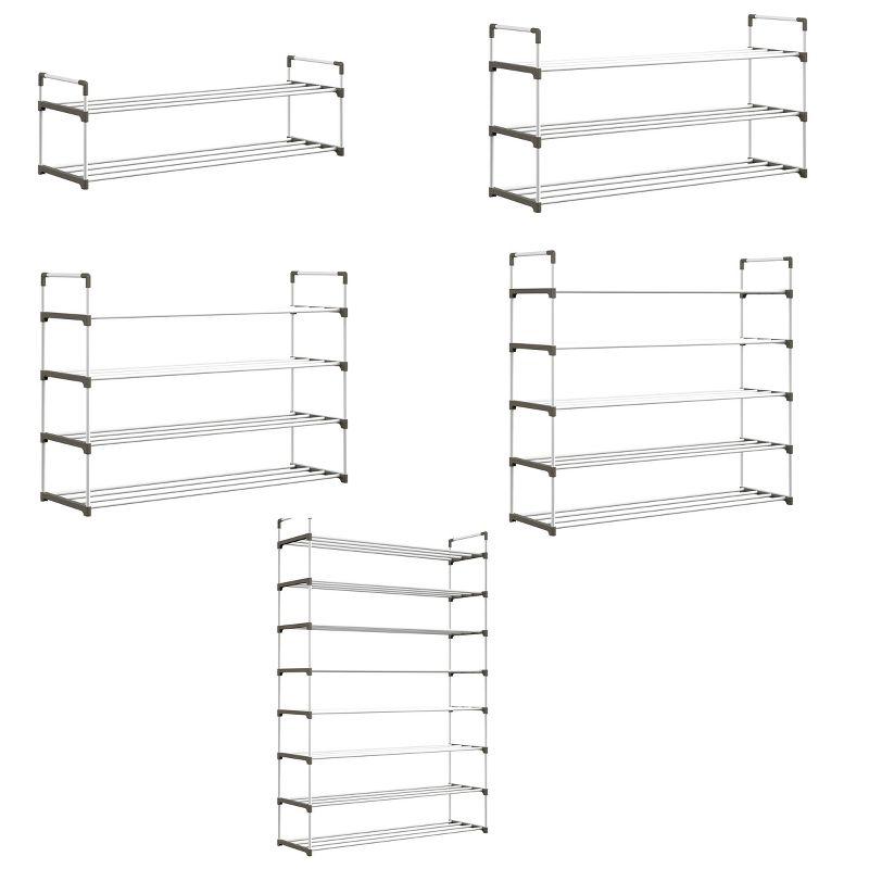 Home-Complete 2-Tier Shoe Rack for 10 Pairs, White