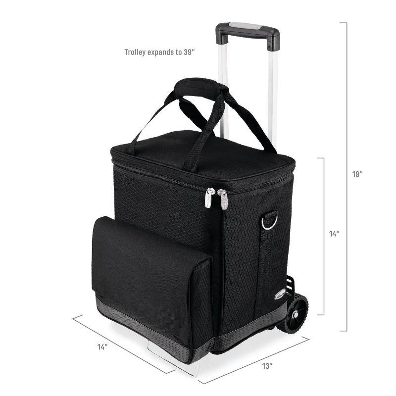 Arlmont & Co. Cellar 6-Bottle Wine Carrier & Cooler Tote with Trolley - Insulated Traveling Portable Wine Bag