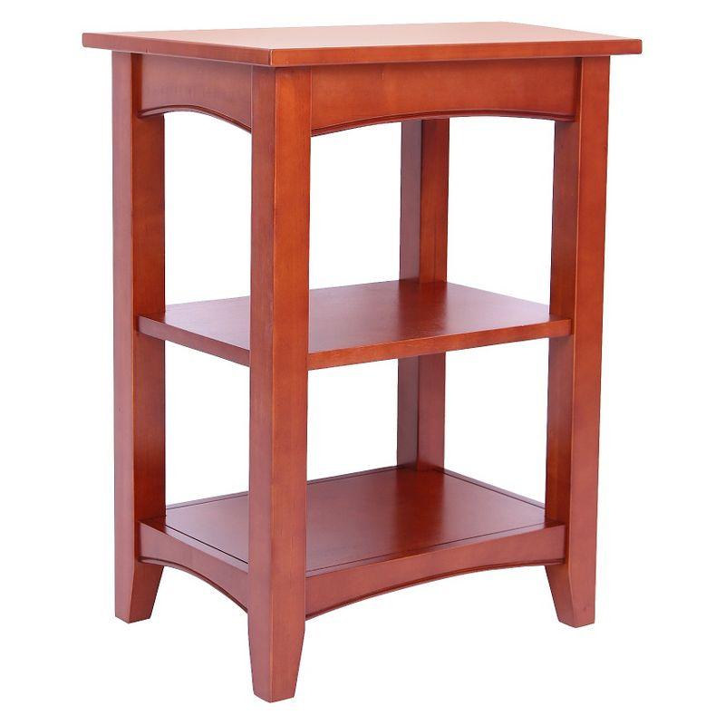 Cherry Hardwood 2-Shelf Side Table