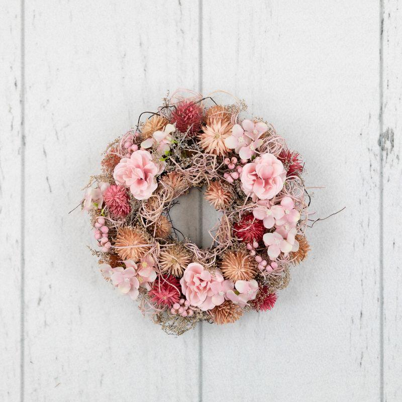 Northlight Mixed Floral Artificial Spring Wreath - 9.75" - Pink