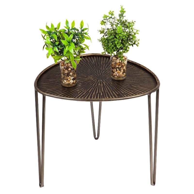 Evergreen Beautiful Leaf Shape Metal Nested Side Tables, Set of 3 - 21 x 21 x 19 Inches Homegoods and Decorations for Every Space