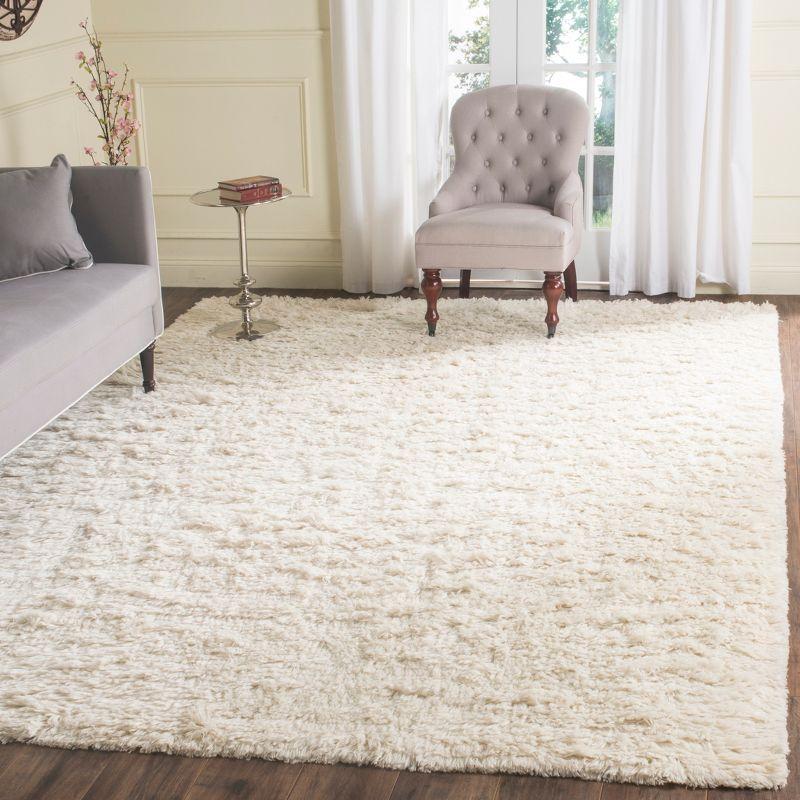 Elevated Ivory Tribal Hand-Knotted Wool Area Rug 9' x 12'